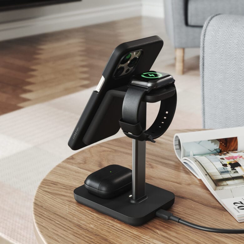 Journey 3-in-1 Wireless Charging Station giveaway: Complete the look with Journey's full-grain German Heinen leather iPhone, AirPods and Apple Watch cases.