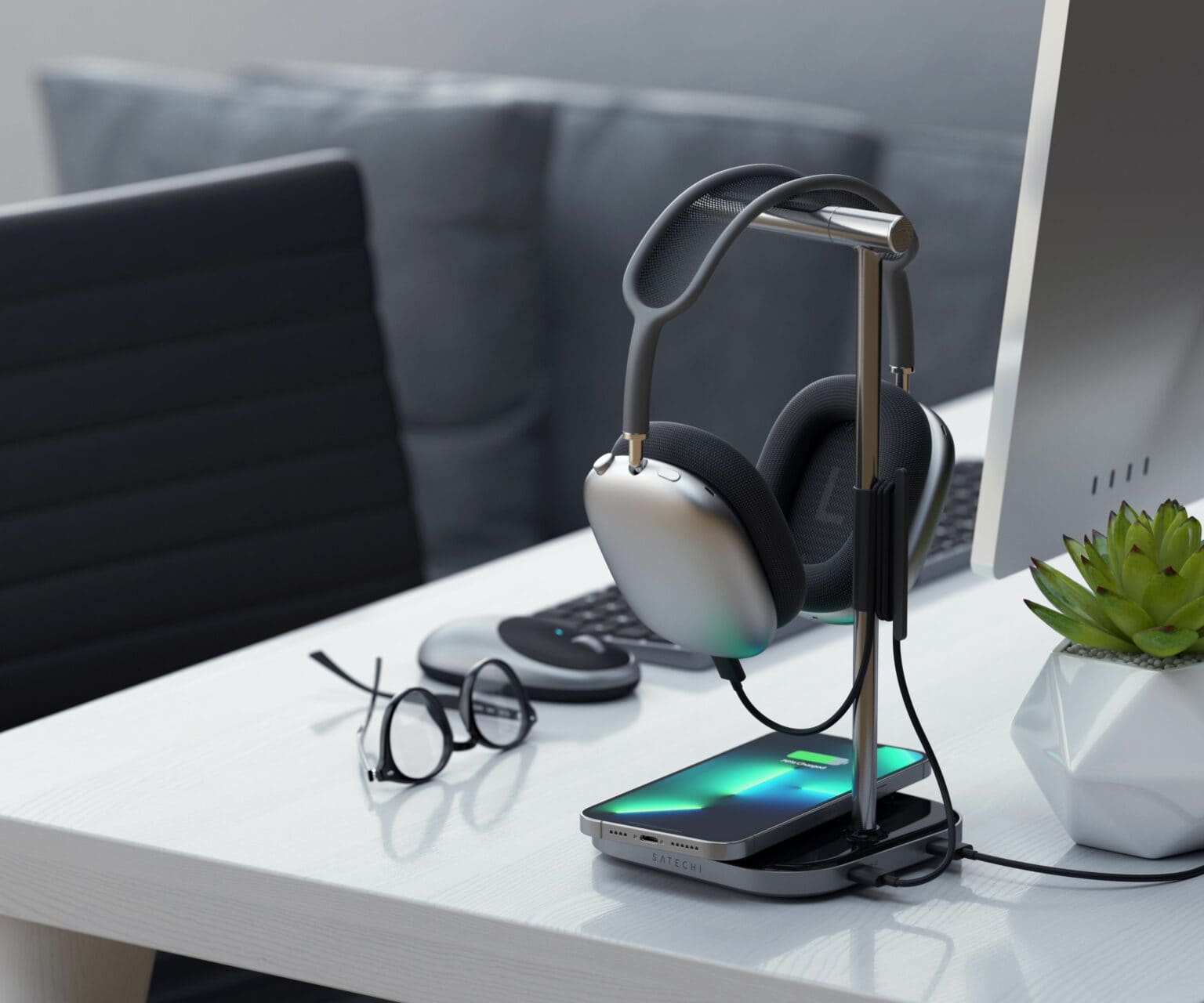 Satechi's new stand holds and charges AirPods Max and other gear -- and it looks good doing it.